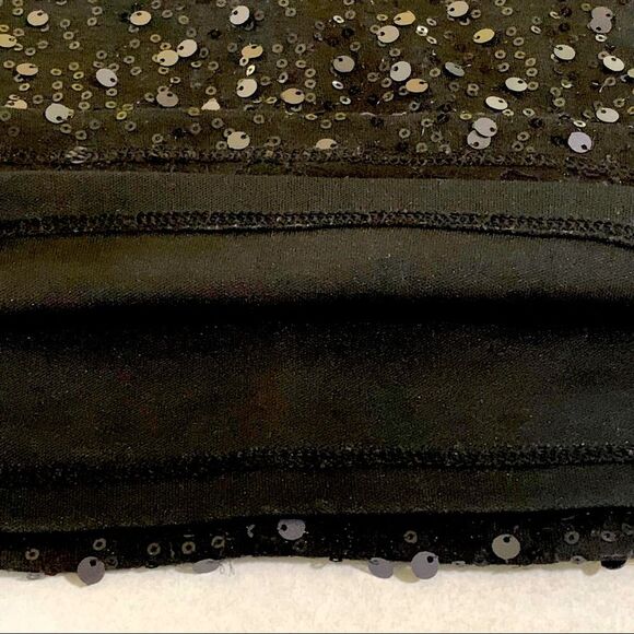 FOREVER 21 CROP TOP WOMEN SMALL BLACK SEQUIN LINED PARTY DATE NIGHT. - Picture 3 of 7